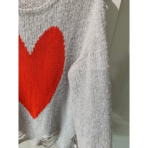 WildFox White Label Heart Knit Sweater Top SZ XS - Picture 6 of 7